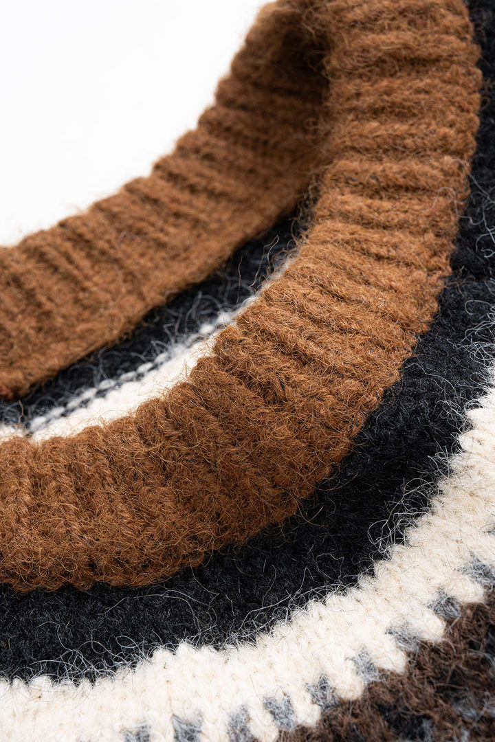 Knit Fluffy Round Neck Long-Sleeve Top