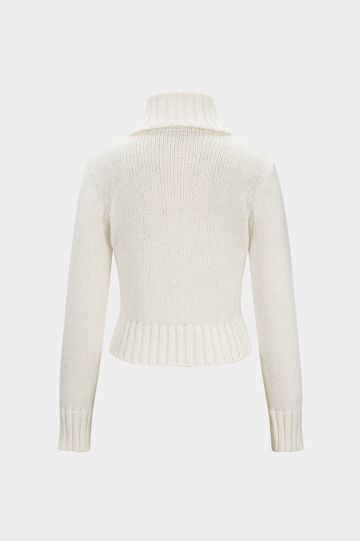 Knit Double Breasted Zipper Cardigan