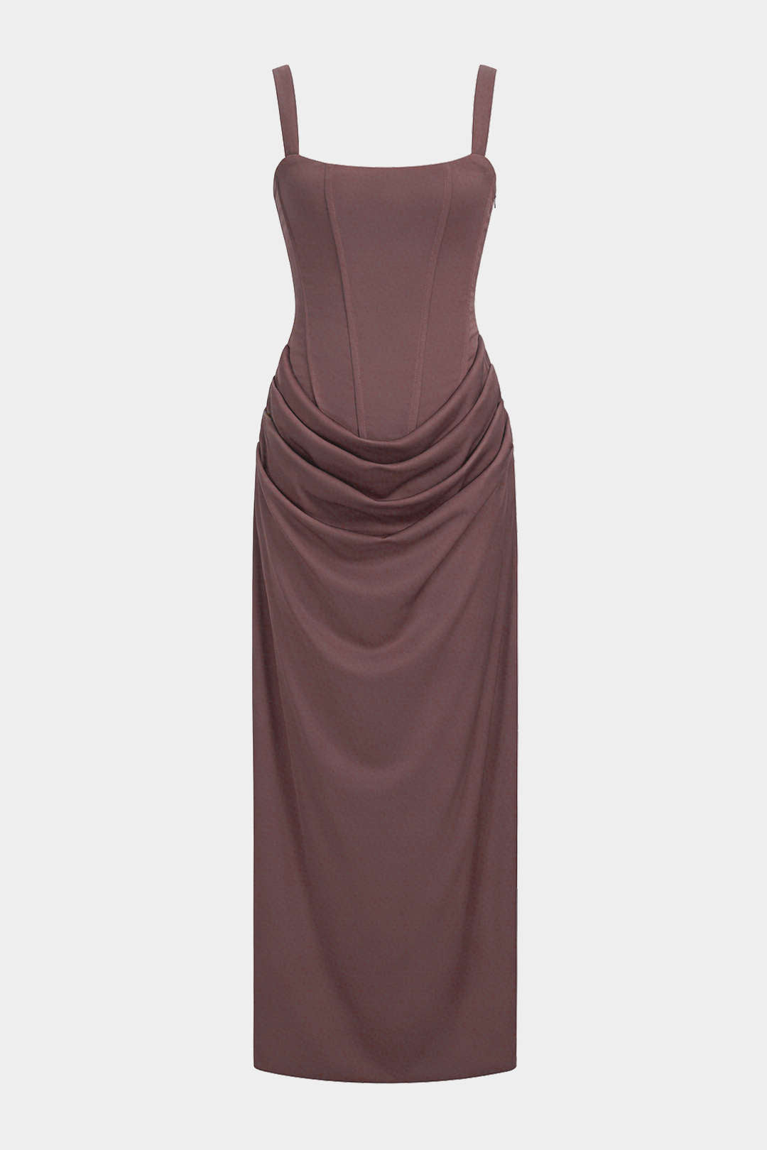 Tie Back Ruched Sleeveless Maxi Dress
