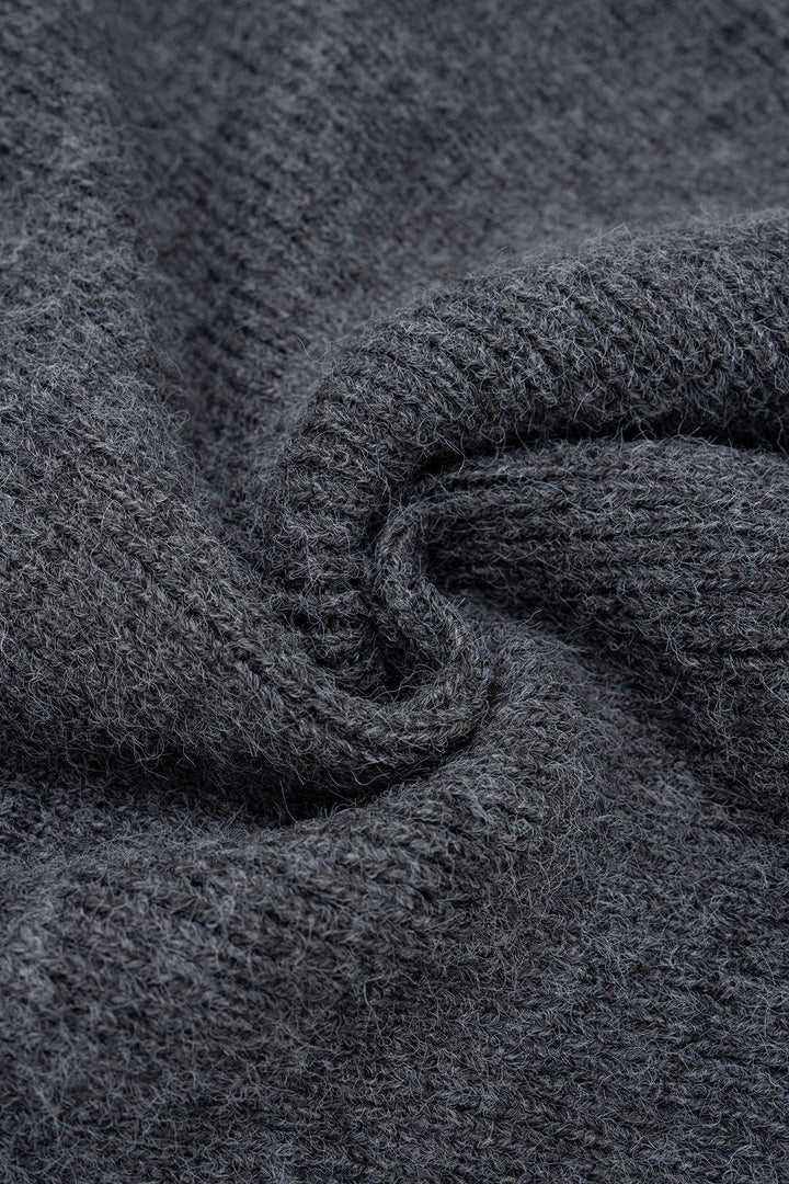 Knit Button Contrast Long-Sleeve Top