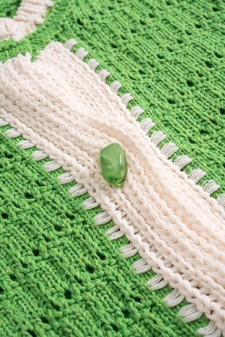 Knit Button Hollow Out Vest