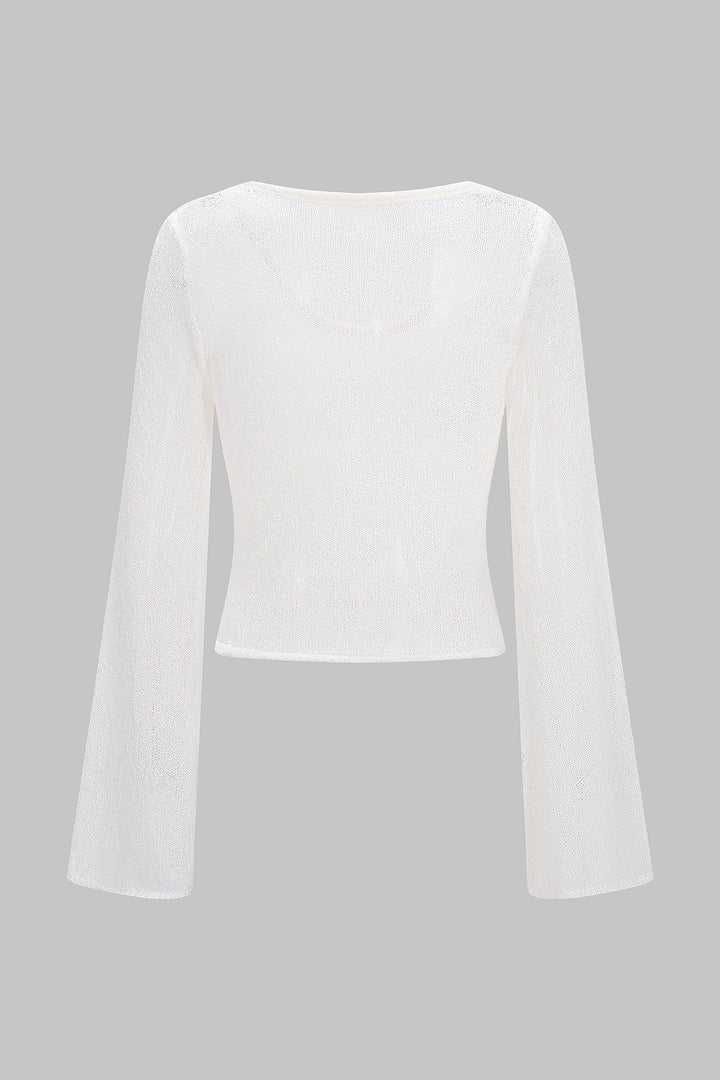 Knit Cut Out Long-Sleeve Top