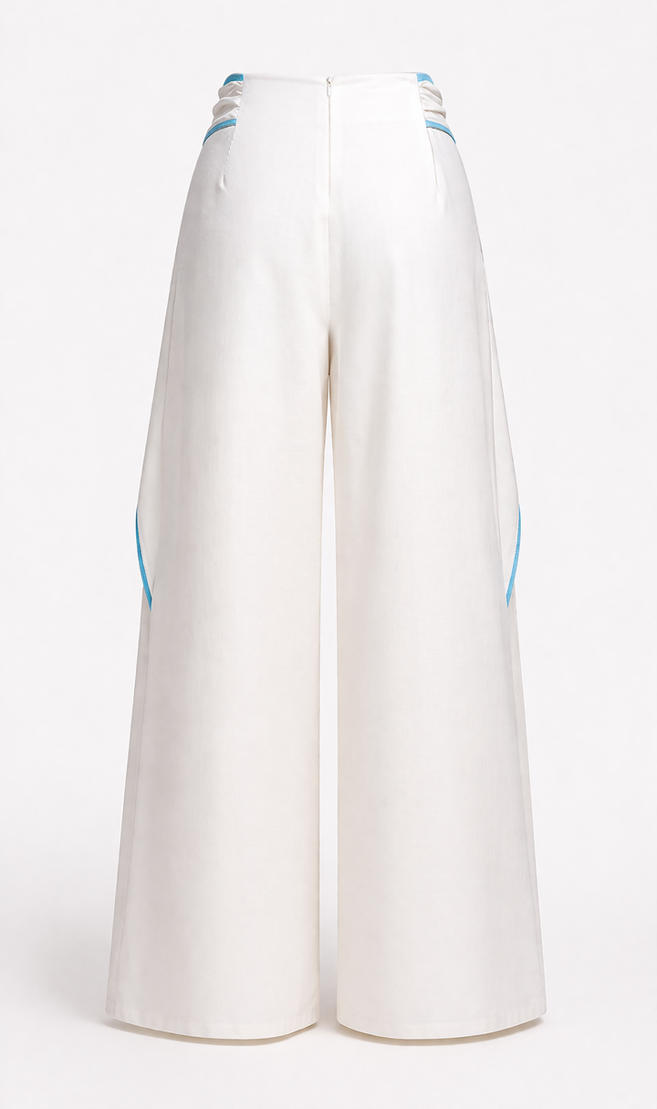 Elegant Knot Wrap Wide-Leg Pants