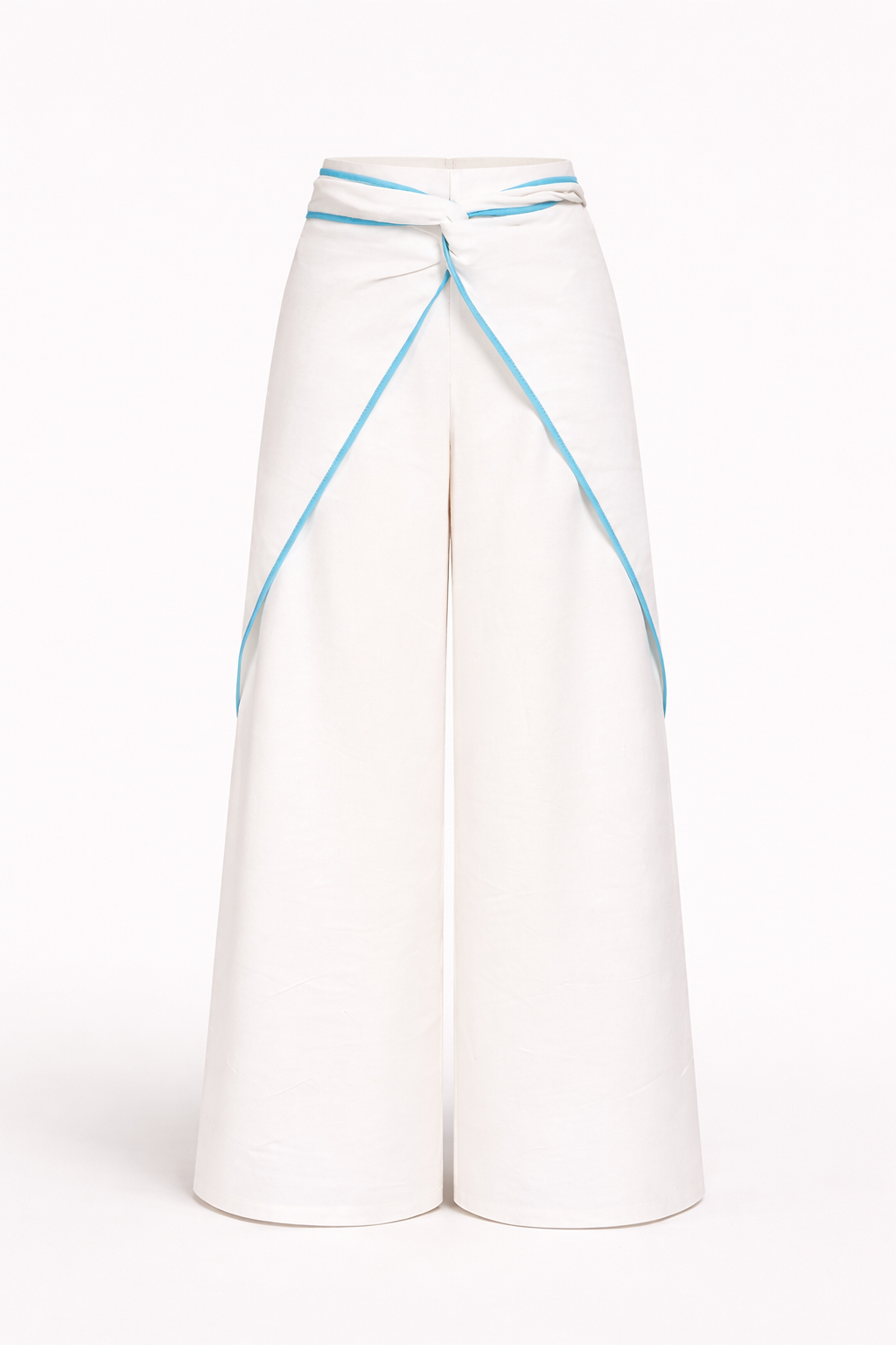 Elegant Knot Wrap Wide-Leg Pants