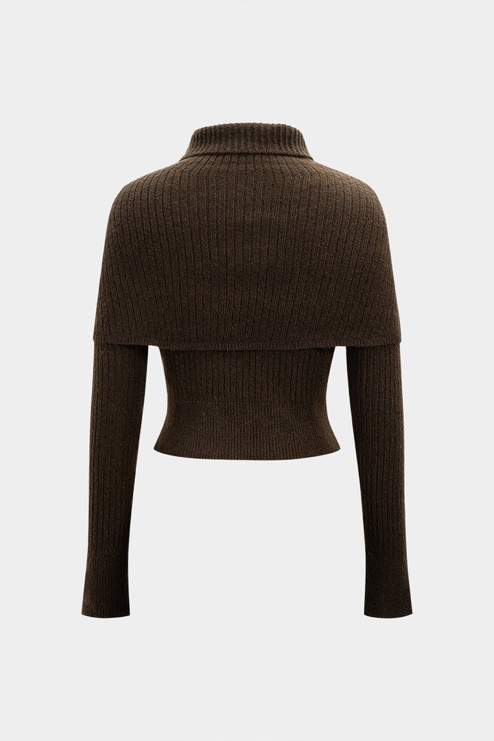Sweater High Collar Long-Sleeve Top