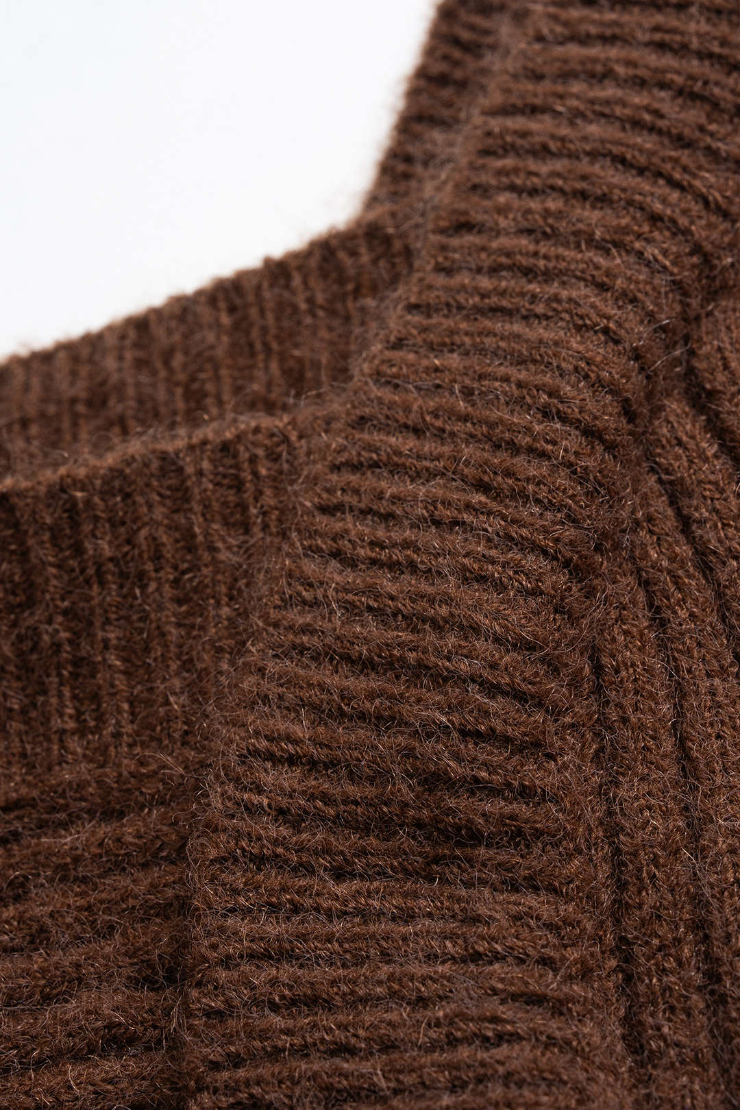 Knit Asymmetrical Ribbed Long-Sleeve Top