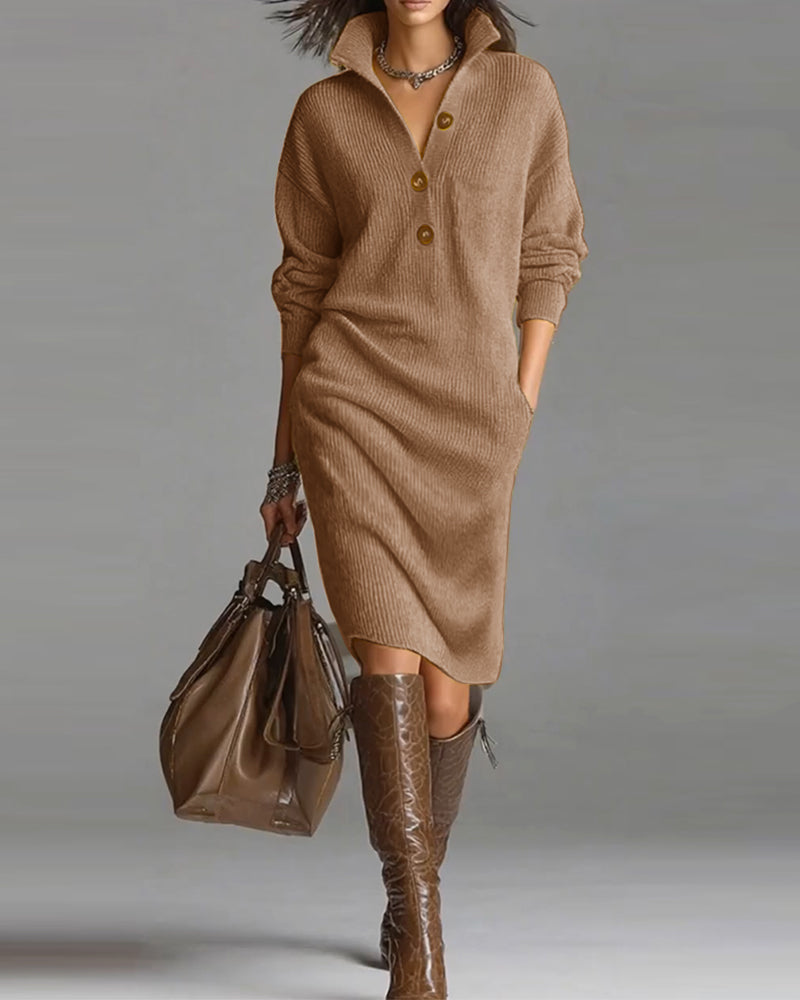 ROSETTA™ – Soft Knit Polo Dress