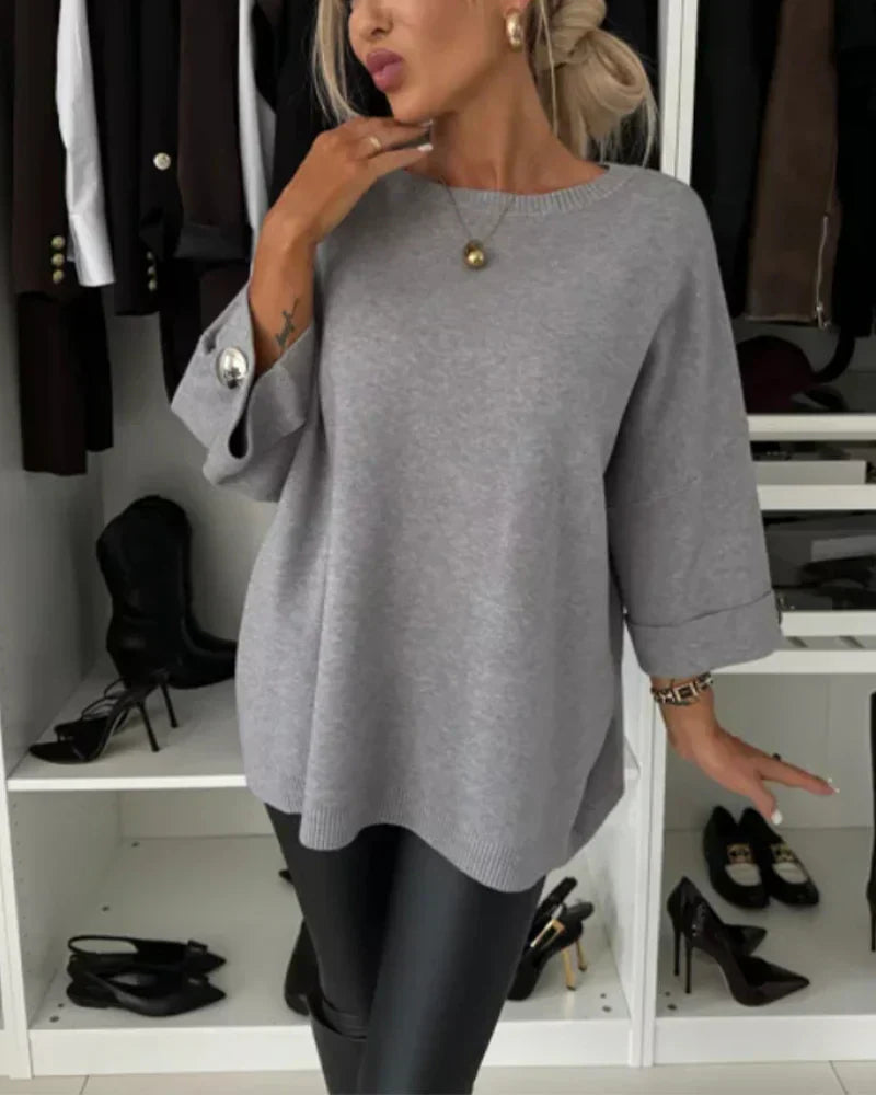 Nessa™ - Button Chic Sweater