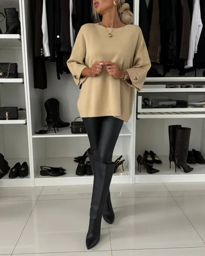 Nessa™ - Button Chic Sweater