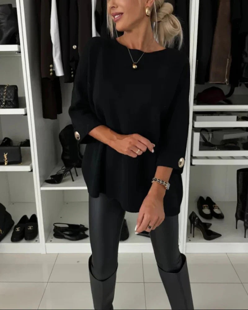 Nessa™ - Button Chic Sweater