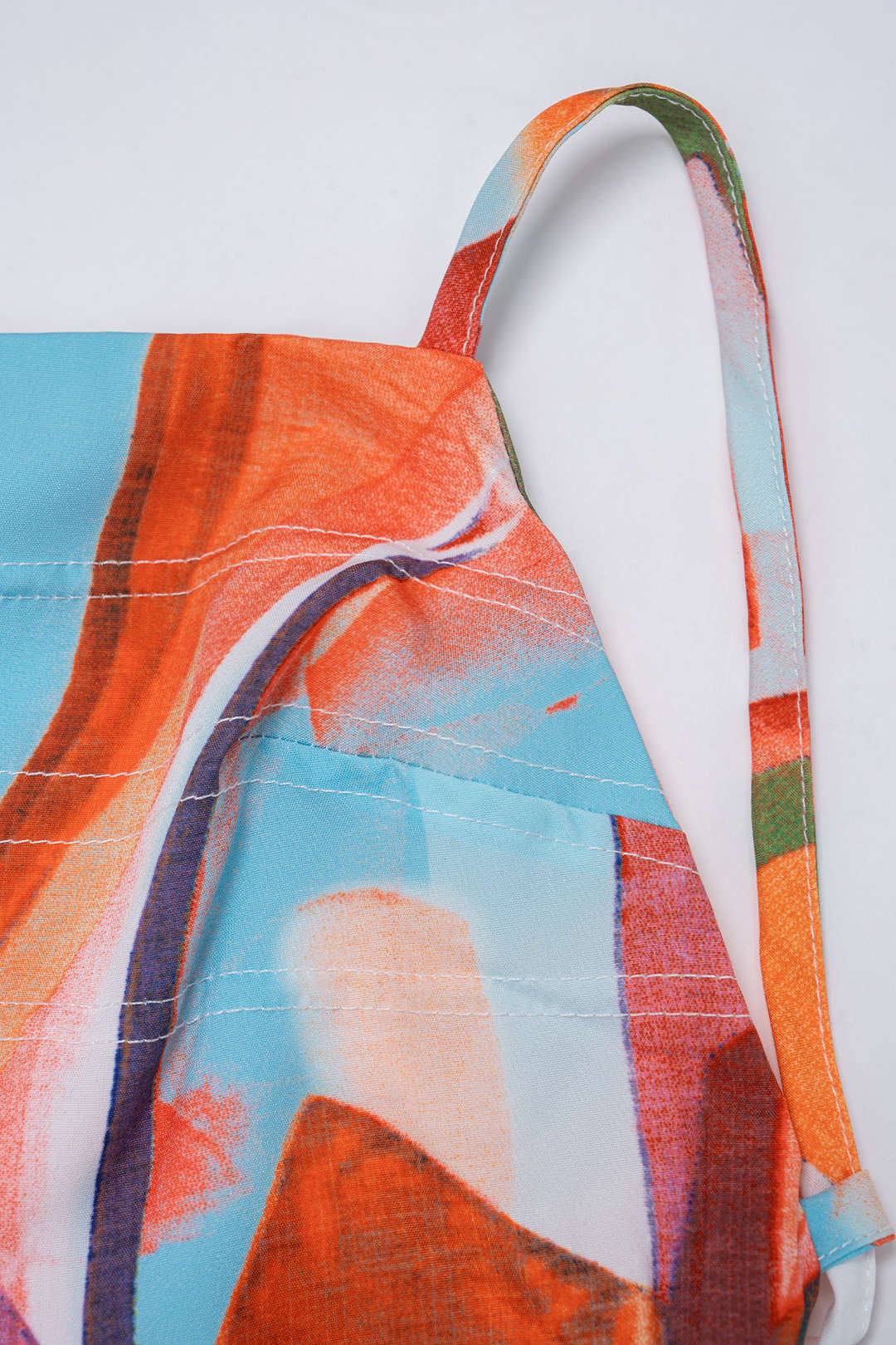 Geometric Print Pleated Sleeveless Maxi Dress