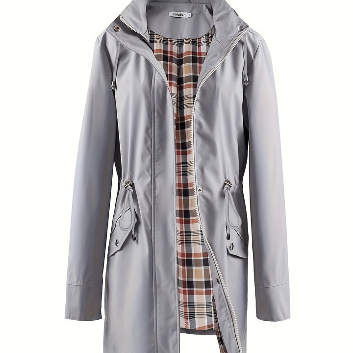 Veronica™ | Plaid Lined Drawstring Waist Hooded Parka Jacket