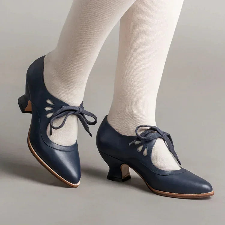 Lilly™ | Elegant Vintage Leather Heels