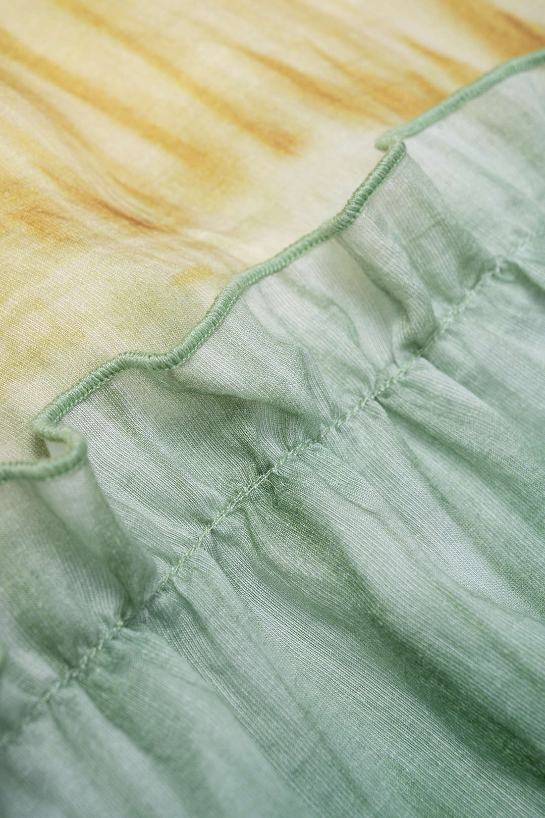 Ombre Print Linen V-Neck Ruched Slip Sleeveless Maxi Dress