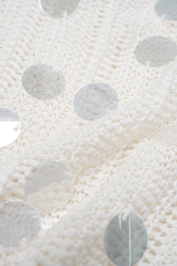 Knit Sequined Tie Back Tank Top
