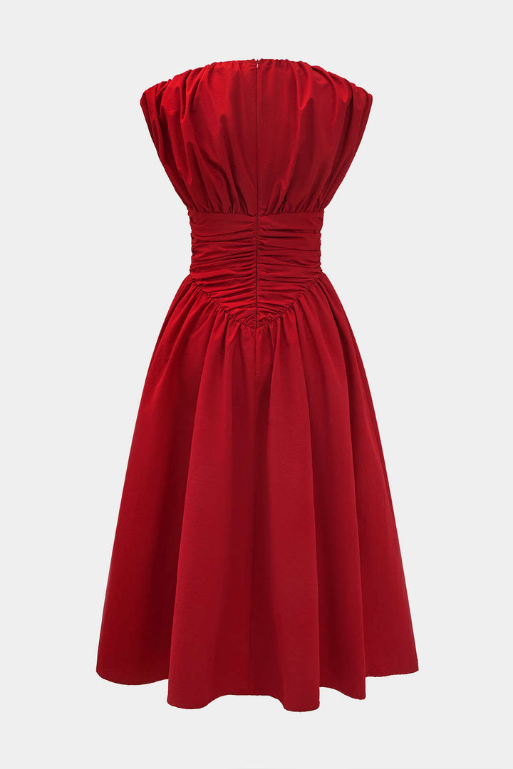 Solid Ruched Maxi Dress