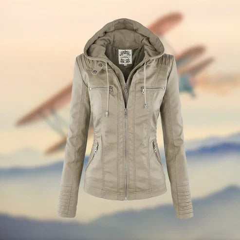 Ramia™ | Hooded Leather Jacket