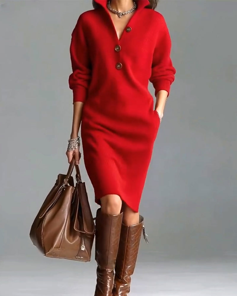 ROSETTA™ – Soft Knit Polo Dress