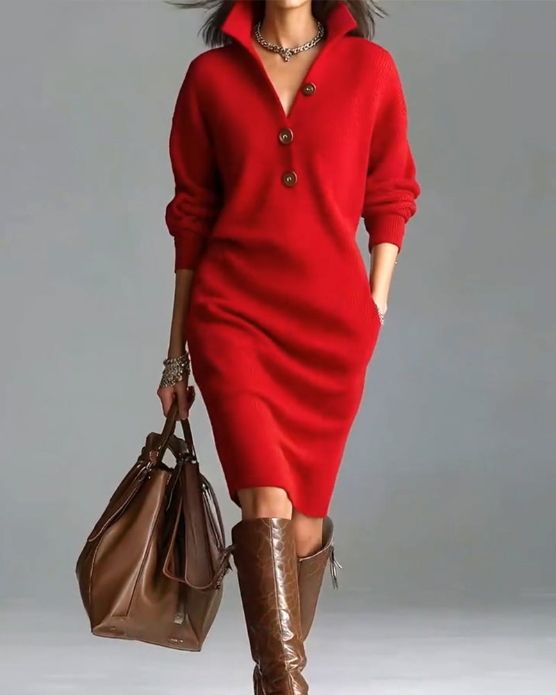 ROSETTA™ – Soft Knit Polo Dress