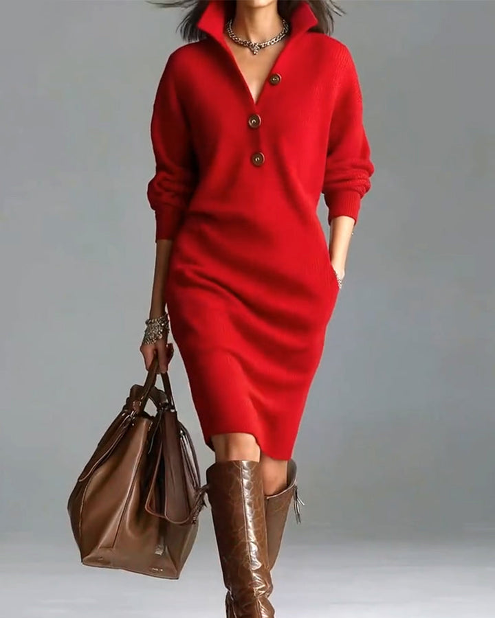 ROSETTA™ – Soft Knit Polo Dress