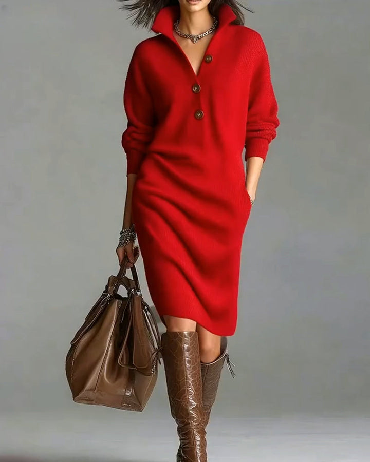 ROSETTA™ – Soft Knit Polo Dress