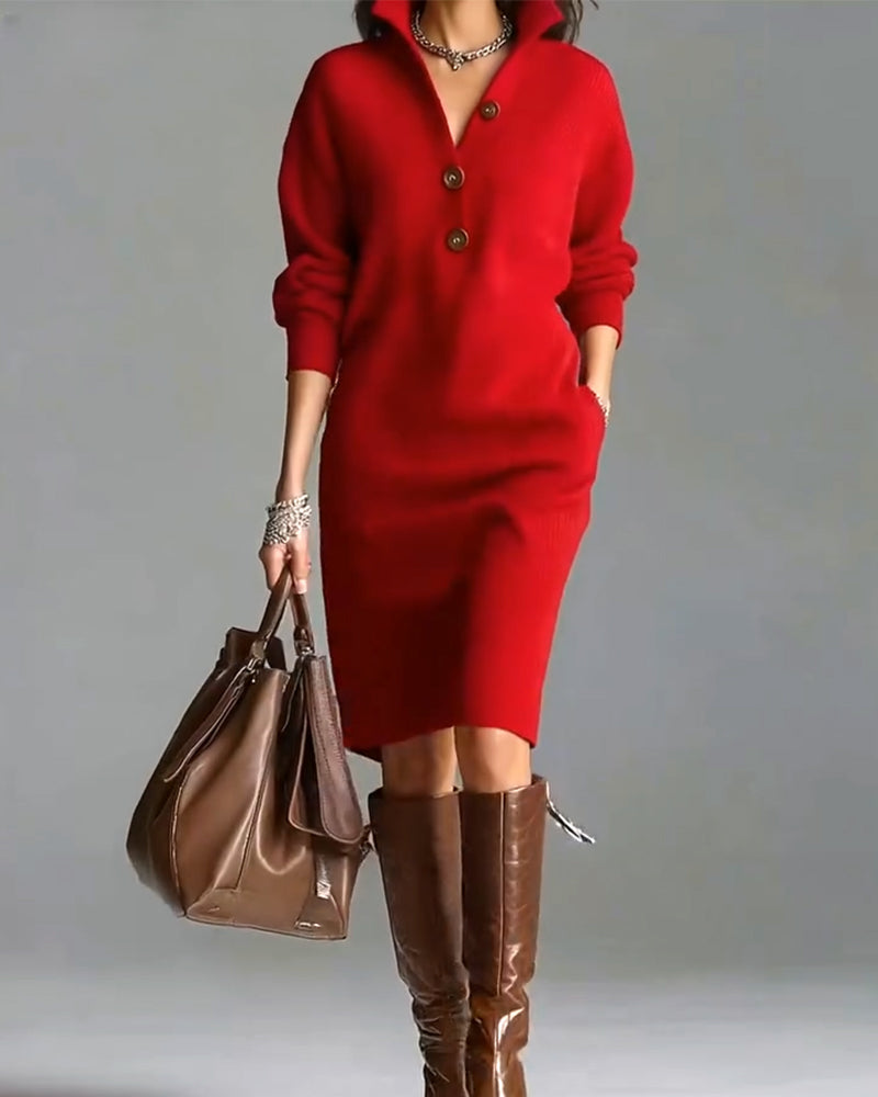 ROSETTA™ – Soft Knit Polo Dress