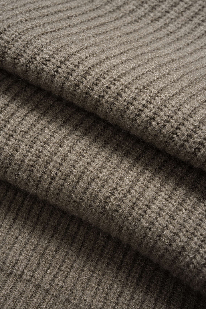 Knit Lapel Long-Sleeve Top