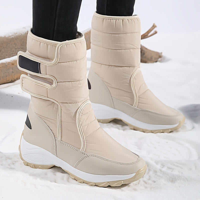 Cassandra™ | Quilted hook-and-loop mid-calf snow boots