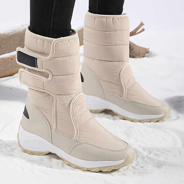 Cassandra™ | Quilted hook-and-loop mid-calf snow boots