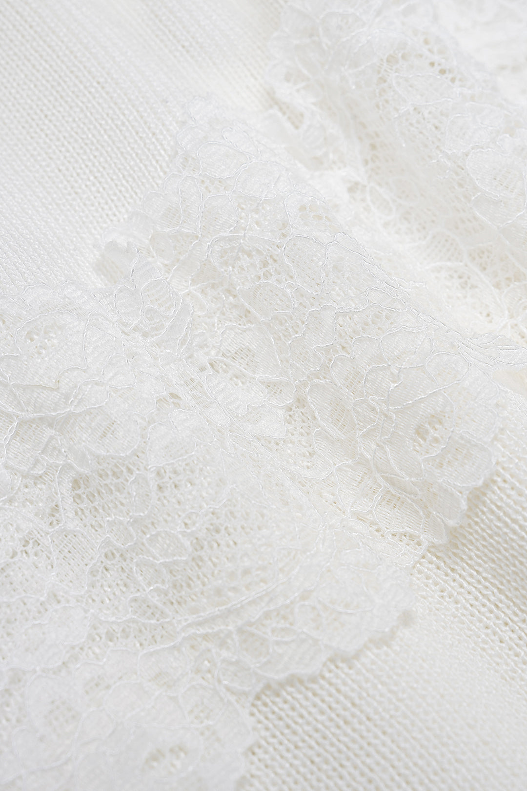 Knit Patchwork Lace Trim V-Neck Cami Top
