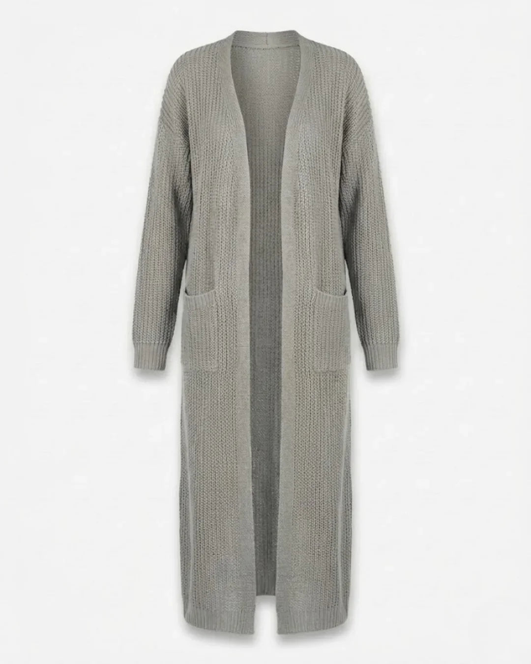 Giada™ | Open-Front Pocket Long Knit Cardigan