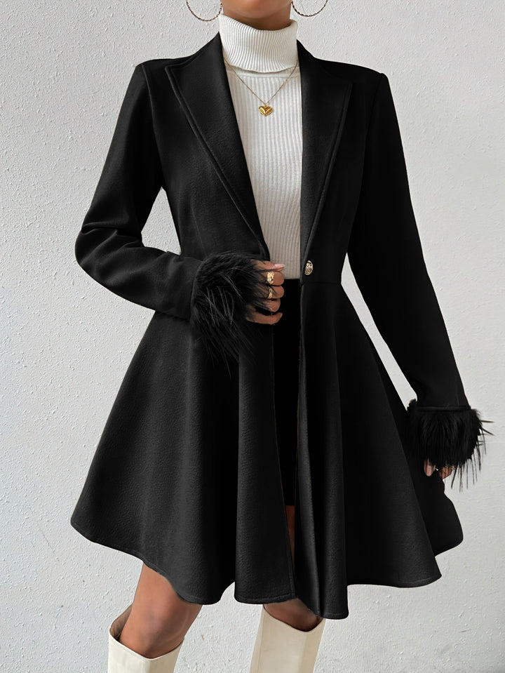 Stéphanie™ | Faux-Fur Cuff Fit-and-Flare Coat
