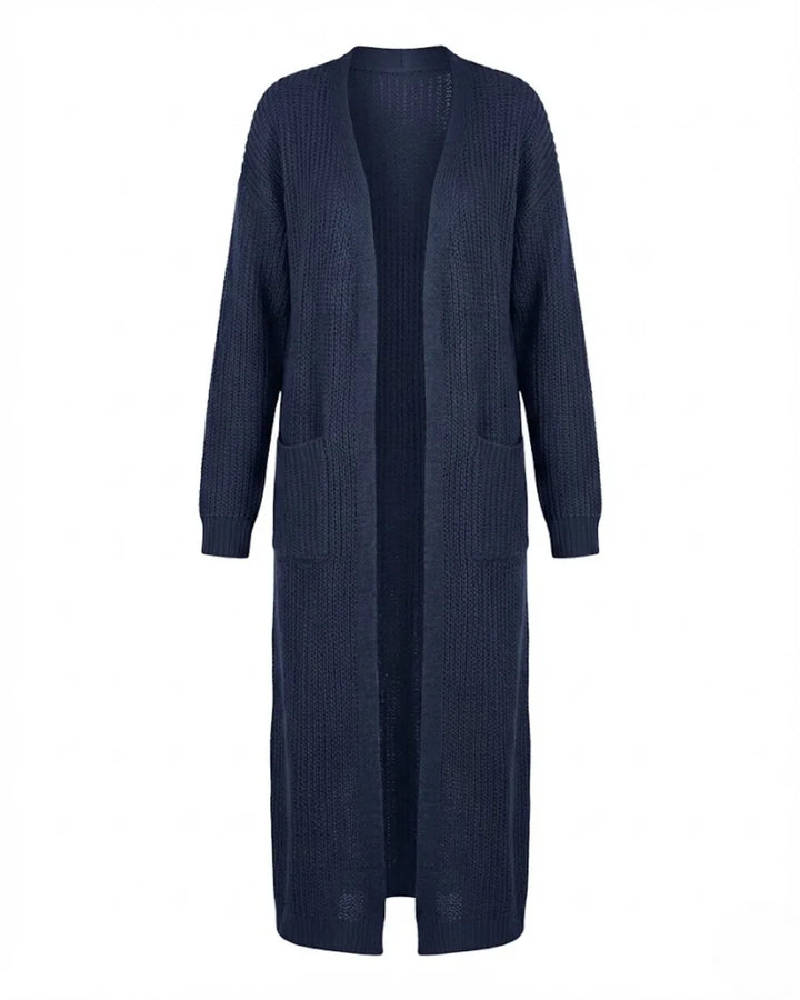 Giada™ | Open-Front Pocket Long Knit Cardigan