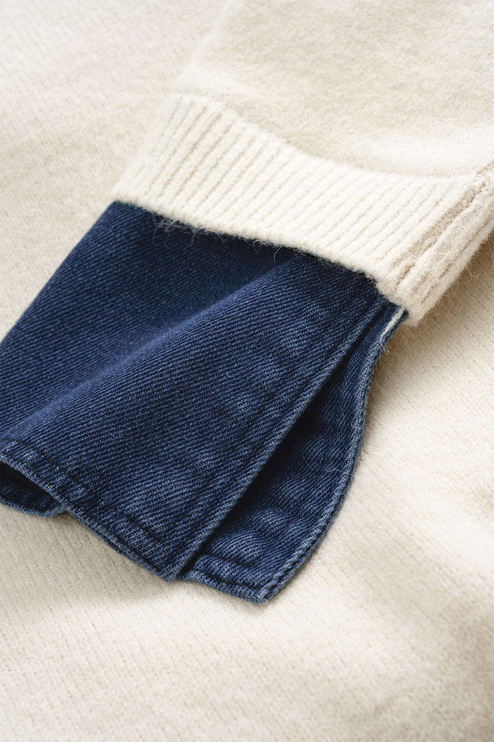 Sweater Patchwork Long-Sleeve Top