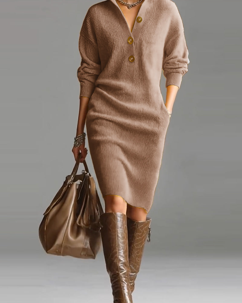 ROSETTA™ – Soft Knit Polo Dress