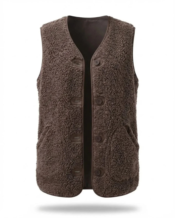 Ella™ | Teddy sherpa fleece button-front jacket