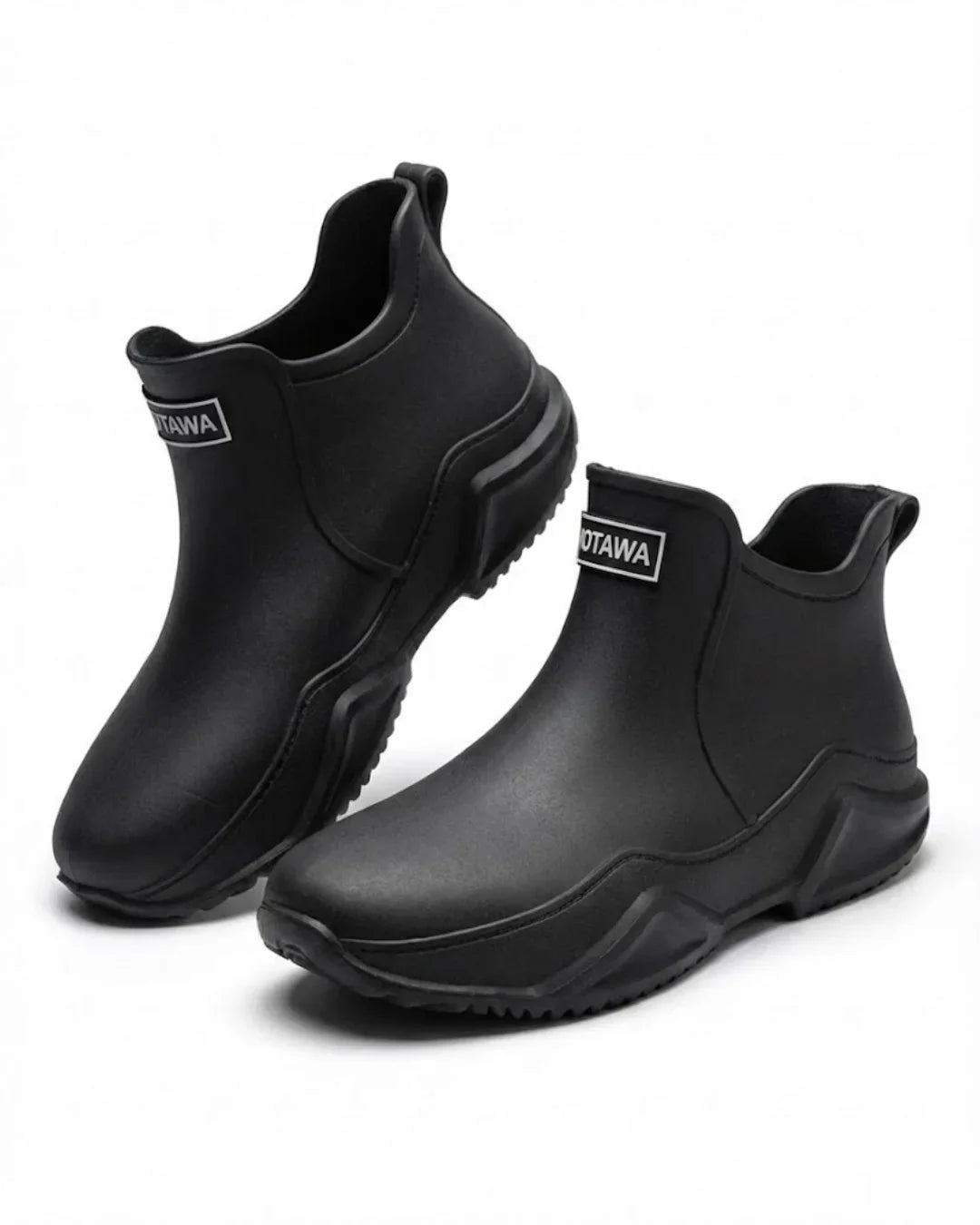 Amandine™ | Waterproof rubber lug-sole ankle rain boots