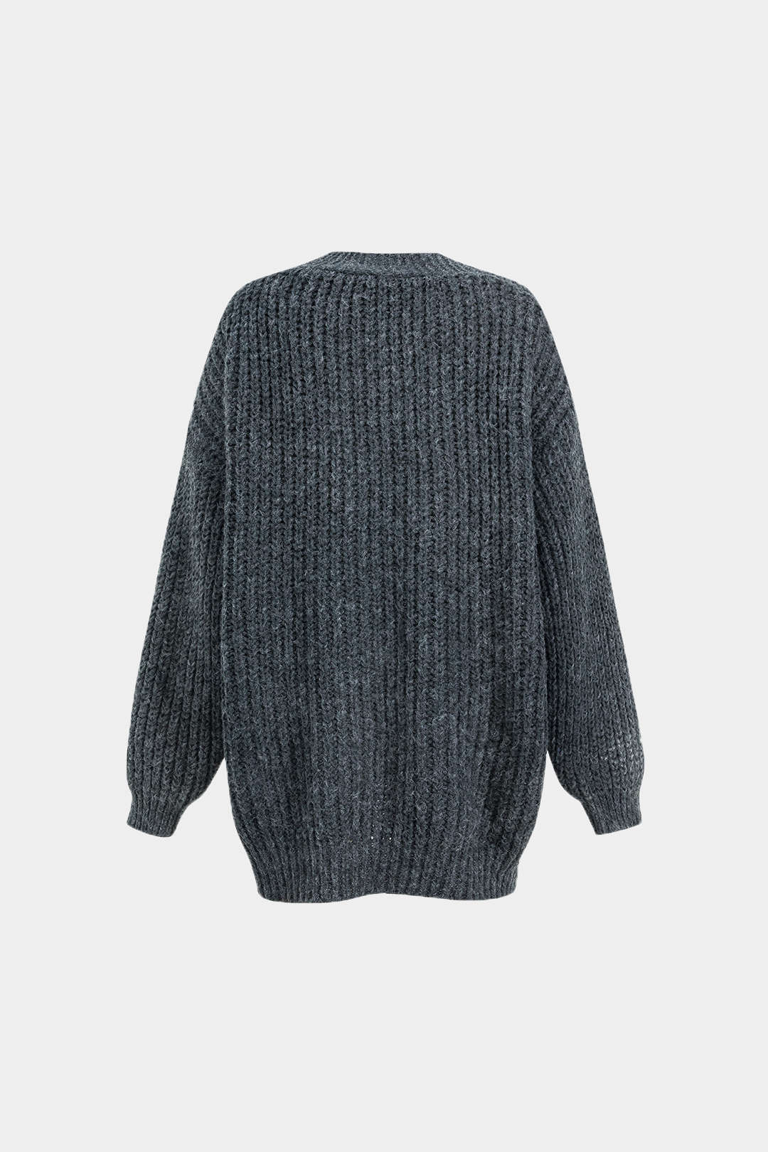 Denim Patchwork Button Pocket Sweater Cardigan