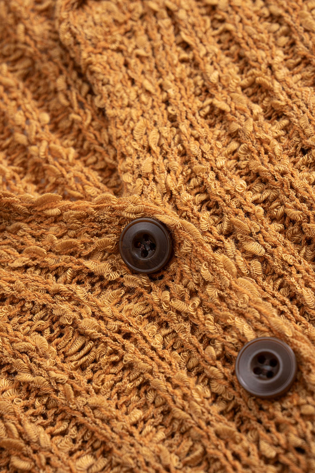 Knit Ribbed Button Long-Sleeve Top