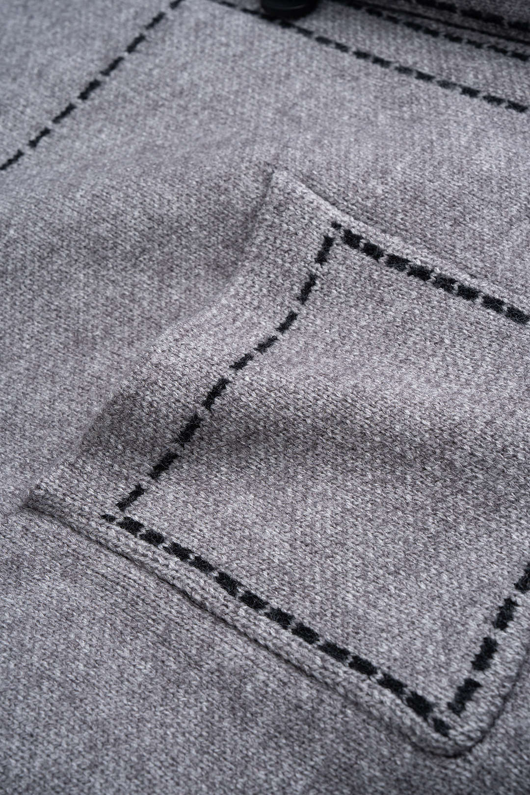 Knit Contrast Line Lapel Cardigan