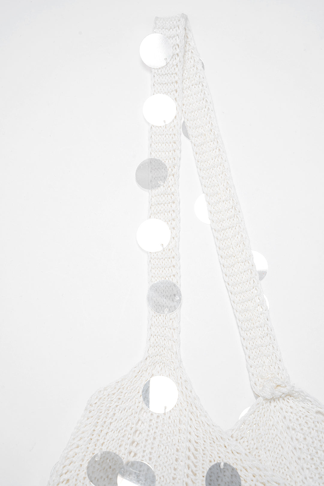 Knit Sequined Tie Back Tank Top