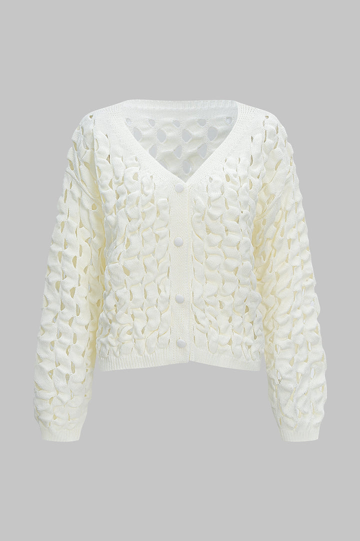 Knit Cut Out Sweater Cardigan