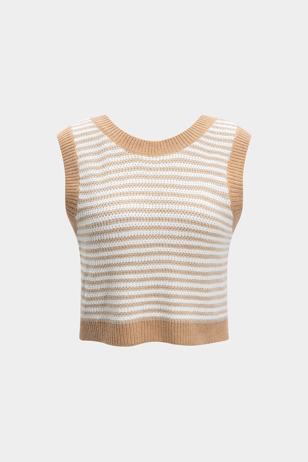 Knit Contrast Tie-Up Vest