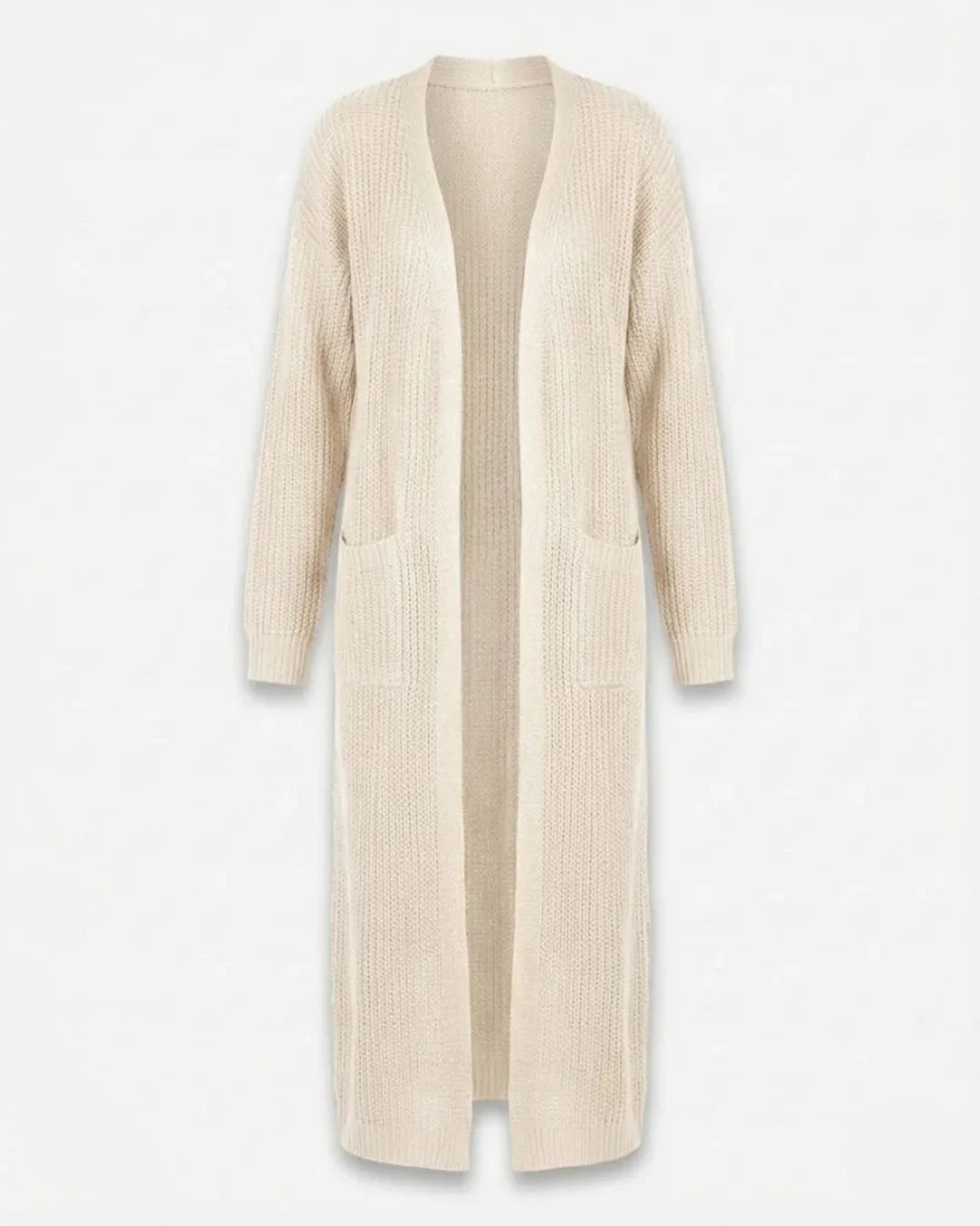 Giada™ | Open-Front Pocket Long Knit Cardigan