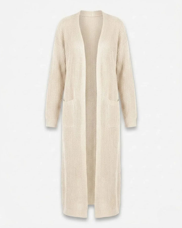 Giada™ | Open-Front Pocket Long Knit Cardigan