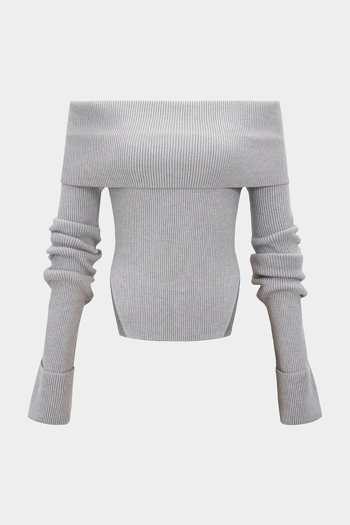 Knit Off Shoulder Long-Sleeve Top