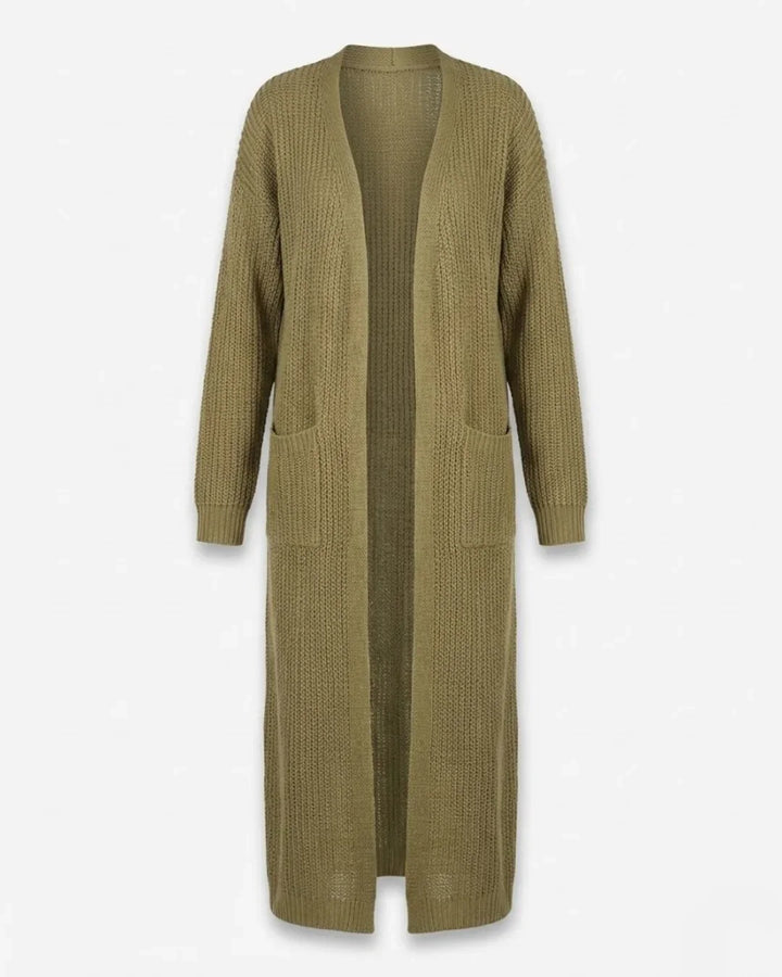Giada™ | Open-Front Pocket Long Knit Cardigan