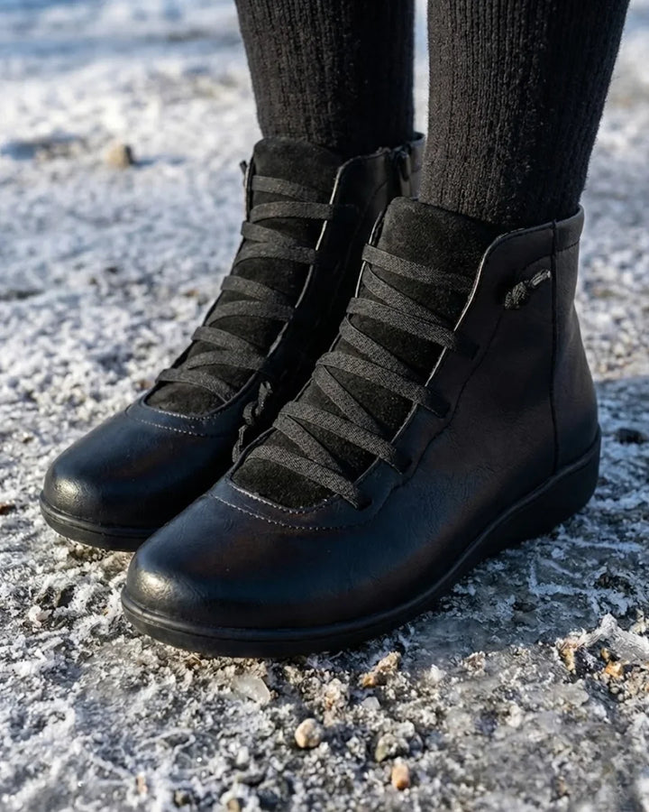 Anatolia™ | Leather-and-suede lace-up high-top ankle boots