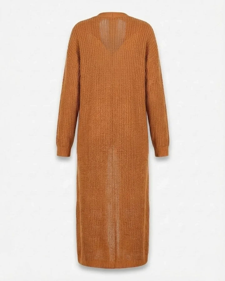 Giada™ | Open-Front Pocket Long Knit Cardigan