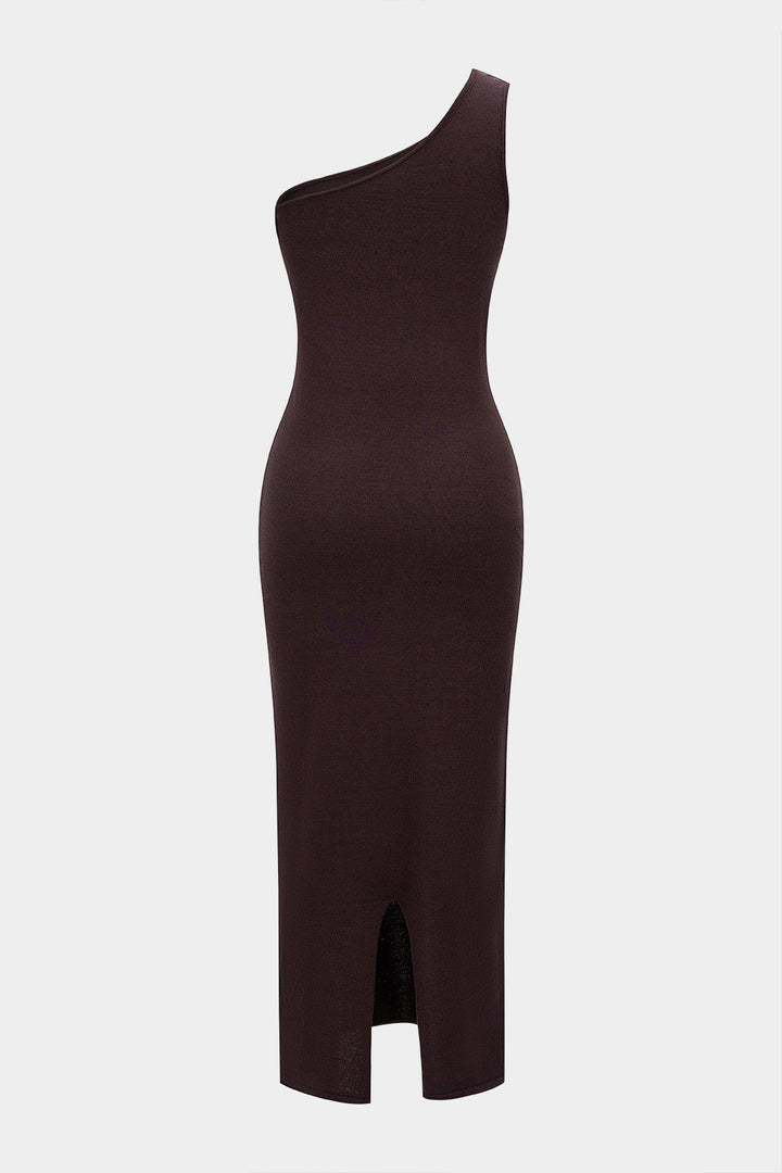 One Shoulder Asymmetrical Sleeveless Maxi Dress